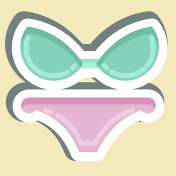 Sticker Suit Wear. suitable for Summer symbol. simple design editable. design template vector. simple illustration vector