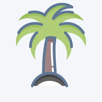 Icon Palm. suitable for Summer symbol. doodle style. simple design editable. design template vector. simple illustration vector