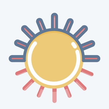 Icon Sun. suitable for Summer symbol. doodle style. simple design editable. design template vector. simple illustration vector