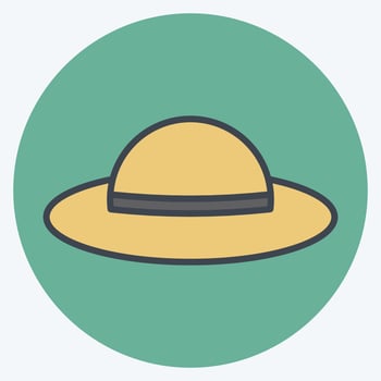 Icon Hat. suitable for Summer symbol. color mate style. simple design editable. design template vector. simple illustration vector