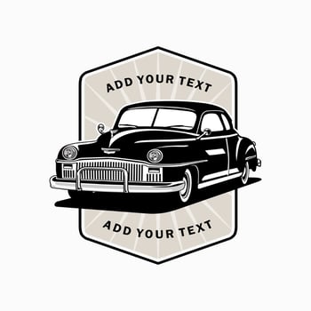 classic car show party logo design icon vector