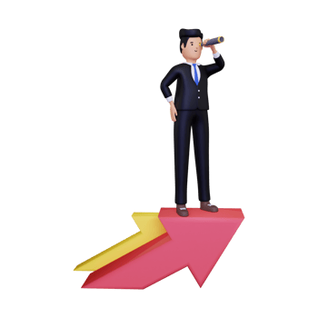 3d Business person working on business growth png