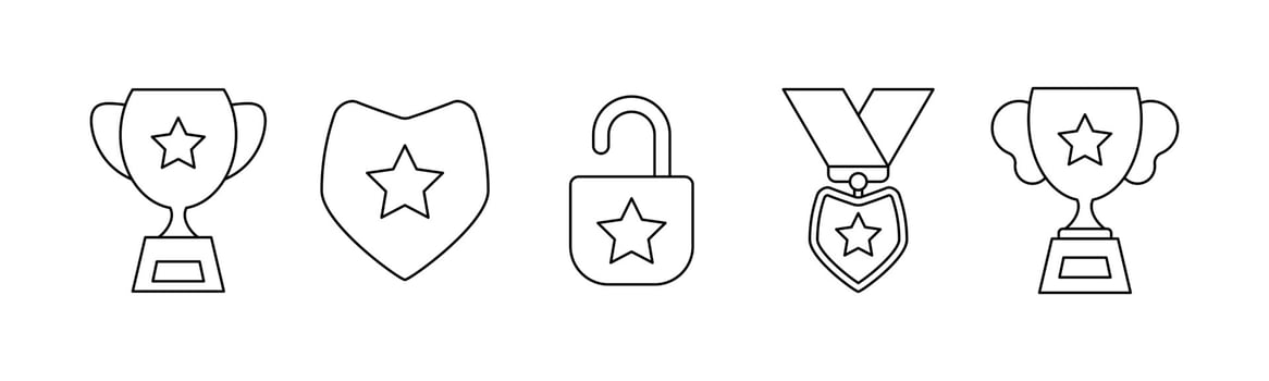 Rewards line art icon set design template vector illustration