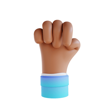 3D illustration Hands clenched hand gestures png