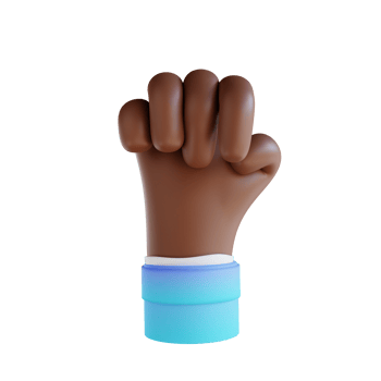 3D illustration Hands clenched hand gestures png
