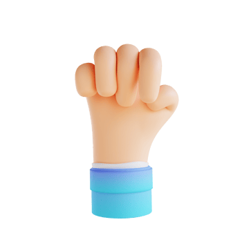 3D illustration Hands clenched hand gestures png