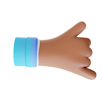 3D illustration call me hand gestures png