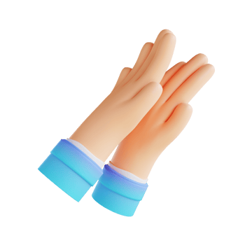 3D illustration clap hand gestures png