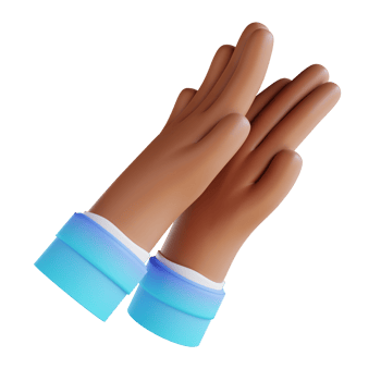 3D illustration clap hand gestures png