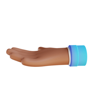 3D illustration donation hand gestures png
