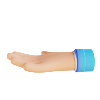 3D illustration donation hand gestures png
