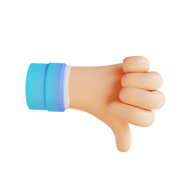 3D illustration hand gestures don't like png