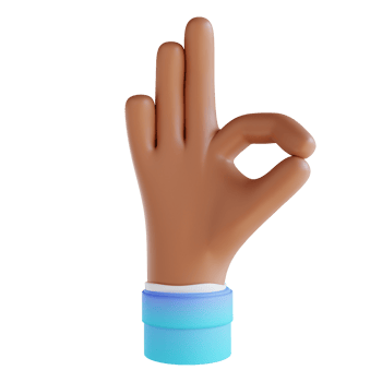 3D illustration showing ok hand gestures png