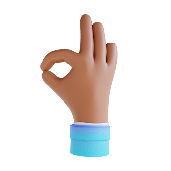 3D illustration showing ok hand gestures png