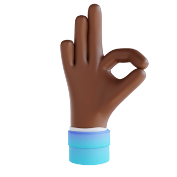 3D illustration showing ok hand gestures png