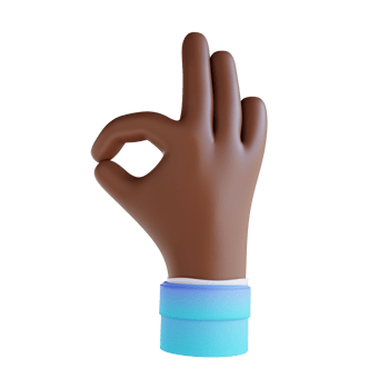 3D illustration showing ok hand gestures png