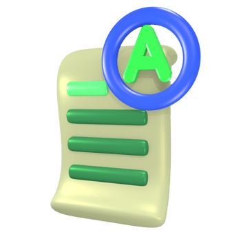 3d school education illustration icon A Grade Result png