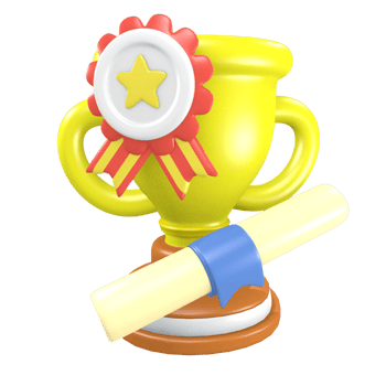 3d school education illustration icon Star Badge Trophy Cup png
