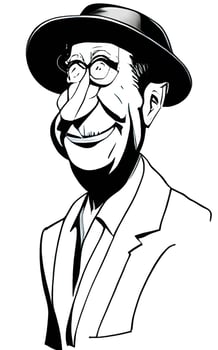 Old Man Caricature Comic Portrait Vol. 1 vector