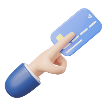 Realistic credit card accept icon. Hand hold credit card and floating isolated on transparent. Online store credit card or debit cards accept. Cashless society concept. Cartoon minimal 3d render. png