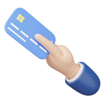 3D Hand holding Credit card and floating isolated on transparent. Online store credit card or debit cards accept. Withdraw money, Easy shopping, Cashless society concept. Cartoon minimal 3d render png