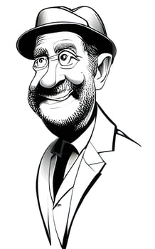 Old Man Caricature Comic Portrait Vol. 1 vector