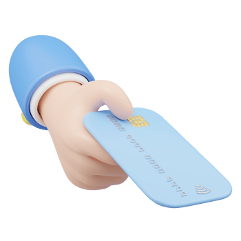 Realistic credit card accept icon. Hand hold credit card and floating isolated on transparent. Online store credit card or debit cards accept. Cashless society concept. Cartoon minimal 3d render. png