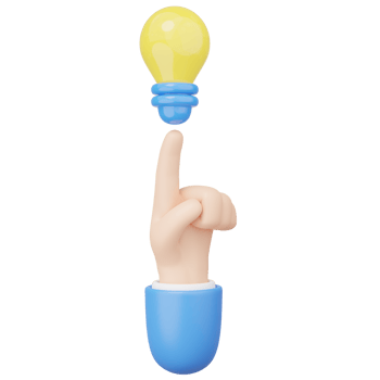 3D yellow light bulb floating in hand on transparent. Business creative idea, Great ideas competition, brainstorm thinking in work, Success education concept. Cartoon icon. 3d render illustration. png