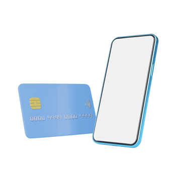 Phone with credit card floating on transparent. Mobile banking and Online payment service. Saving money wealth and business financial concept. Smartphone money transfer online. 3d render. png
