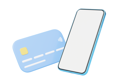 3d Phone with credit card floating on transparent. Mobile banking and Online payment service. Saving money wealth and business financial. Smartphone money transfer online. Cartoon minimal render. png
