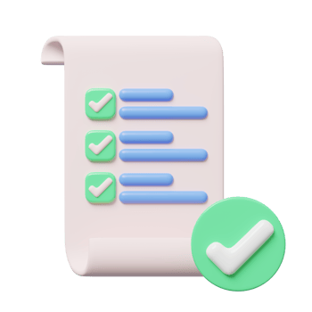 3d paper sheets with check marks on transparent. Confirmed or approved document icon. Beige clipboard with checklist symbol. Assignment done. Business cartoon style. 3d icon render illustration. png