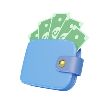 Cash money into wallet float on transparent. Mobile banking and Online payment service. Saving dollar wealth and business financial concept. Transfer and Currency exchange online. 3d render. png