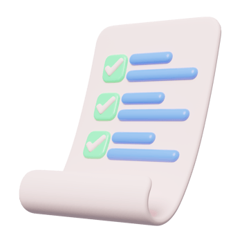 3d paper sheets with check marks on transparent. Confirmed or approved document icon. Beige clipboard with checklist symbol. Assignment done. Business cartoon style. 3d icon render illustration. png