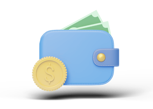 Cash money into wallet, coin float on transparent. Mobile banking and Online payment service. Saving dollar wealth and business financial concept. Transfer and Currency exchange online. 3d render. png