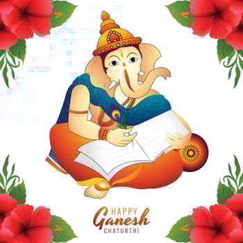 Happy ganesh chaturthi indian religious festival card illustration background vector