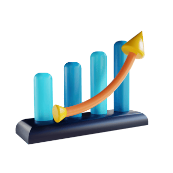 3D illustration graph up suitable for marketing png