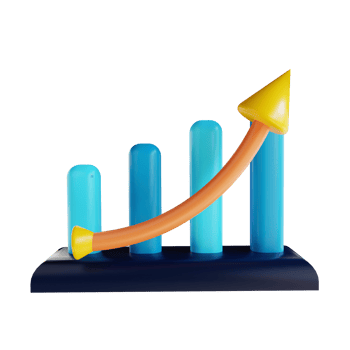 3D illustration graph up suitable for marketing png