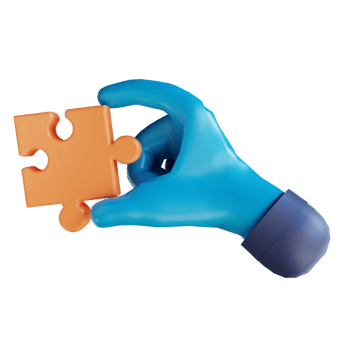 3D illustration hand and puzzle solution suitable for marketing png