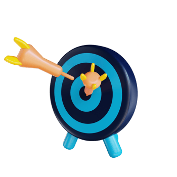 3D illustration target and goal suitable for marketing png