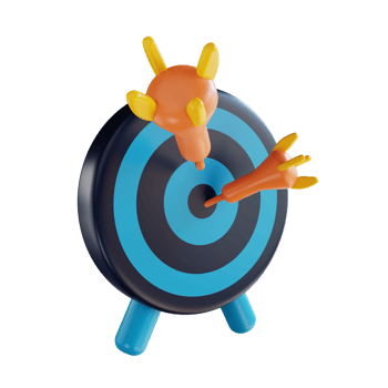 3D illustration target and goal suitable for marketing png