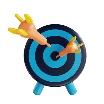 3D illustration target and goal suitable for marketing png