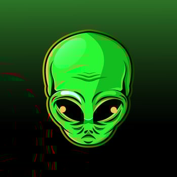 Alien head mascot logo illustration vector