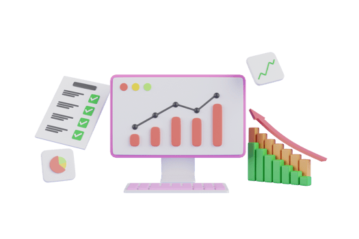 3D Business graph with arrow. Business success concept. 3D illustration business data analyze. Company growth and direction.business strategy, growth concept. 3d rendering. png