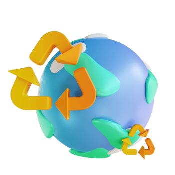 3D illustration earth recycling png