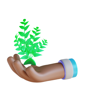 3D illustration hand and save plants png