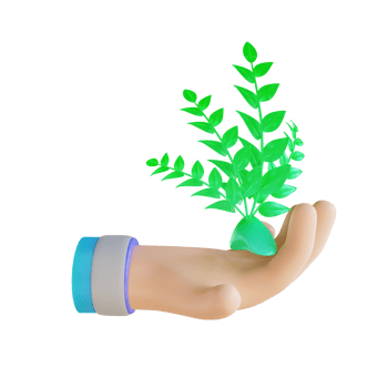 3D illustration hand and save plants png