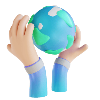 3D illustration love the earth and hands png