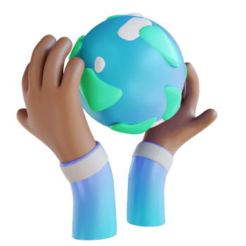 3D illustration love the earth and hands png