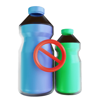 3D illustration reduce plastic bottles png