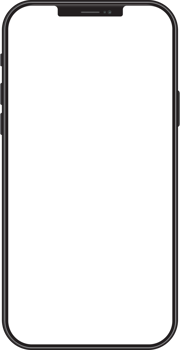 New version of black slim smartphone with blank white screen. png